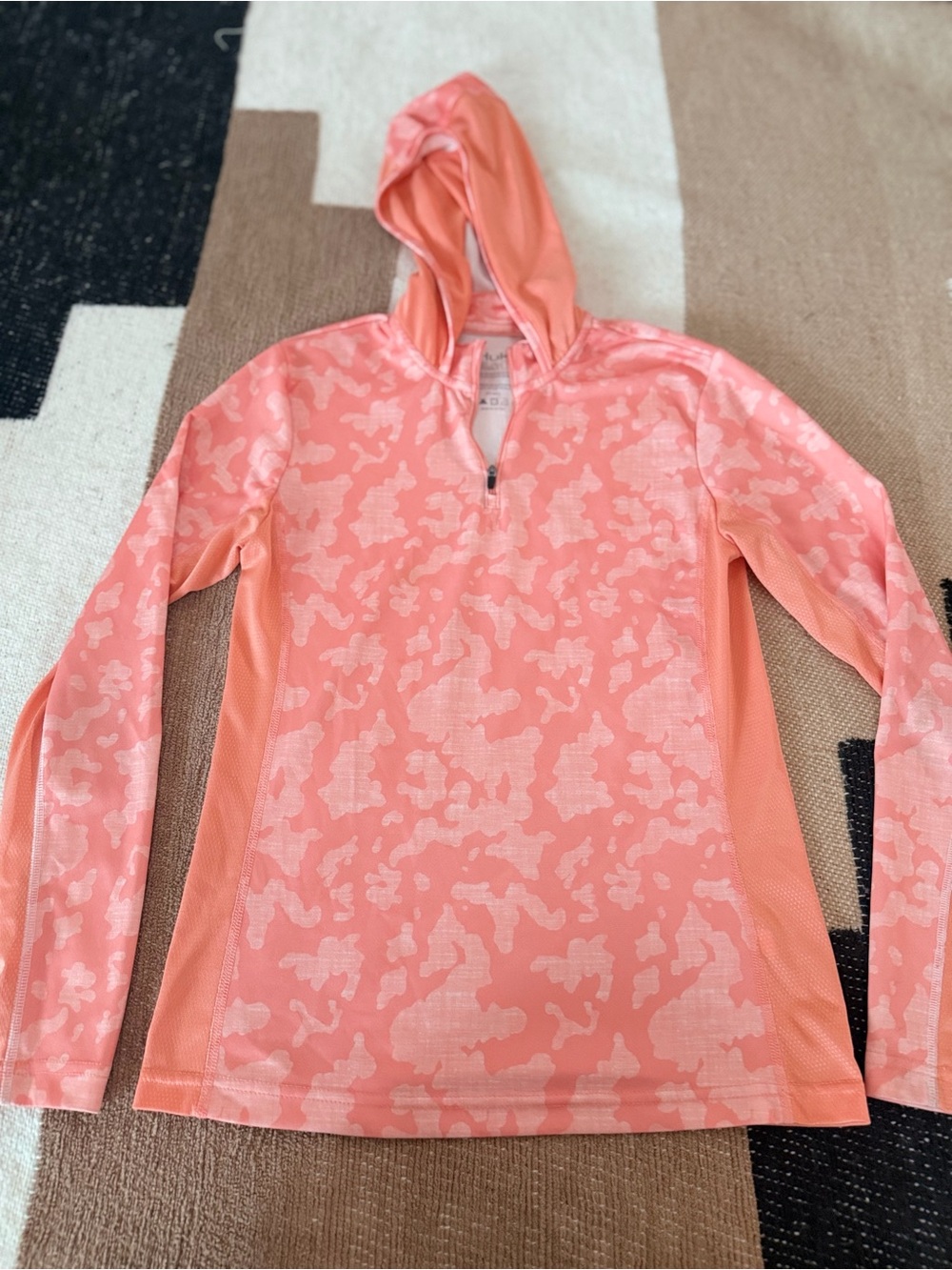 Huk Coral Hoodie with Subtle Floral Print woman’s small